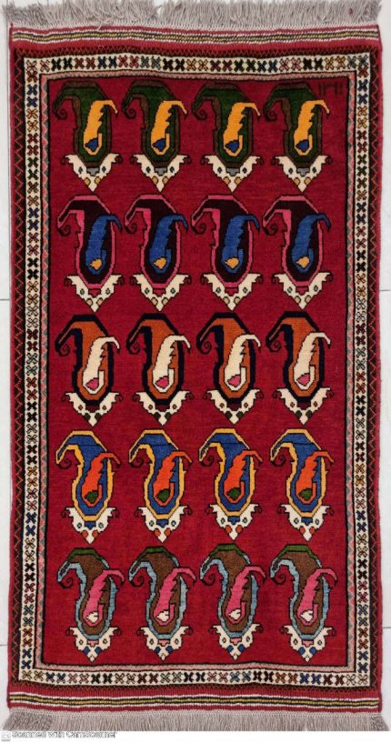 فرش لاکی قشقایی-ذرع و نیم-gh1903