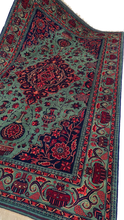 فرش لاکی مدرن طرح قشقایی-شش متری-z377213